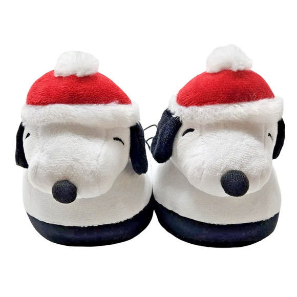 Peanuts Snoopy 3D Christmas Scuff Slippers Toddler 7/8 Plush Santa Slip-Ons New - Picture 3 of 16